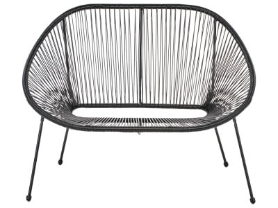 Banc d'extérieur 113 cm polyrotin noir