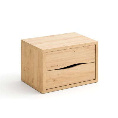 Table de nuit 2 tiroirs bois naturel design moderne