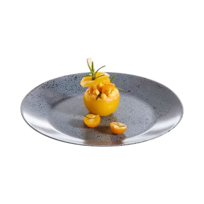 6 assiettes plates noires 25 cm