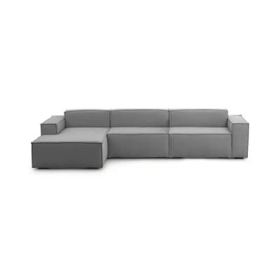 Canapé d'angle en tissu gris 160x170 cm