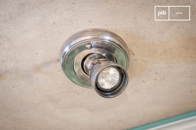Plafonnier bistrot orientable en métal argenté