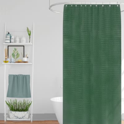 Rideau de douche classique tissu jacquard uni vert