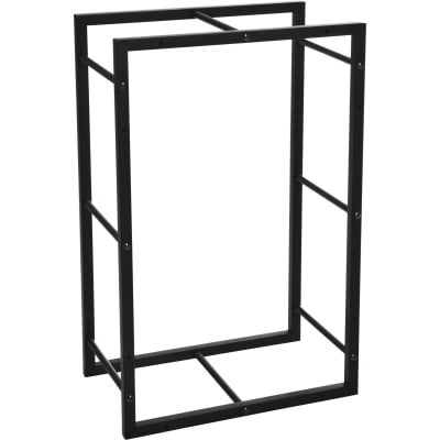 Range bûches pour intérieur en métal noir 45x28x70cm