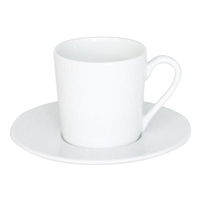 Tasse à café et sa sous-tasse louna 12 cl blanc en porcelaine