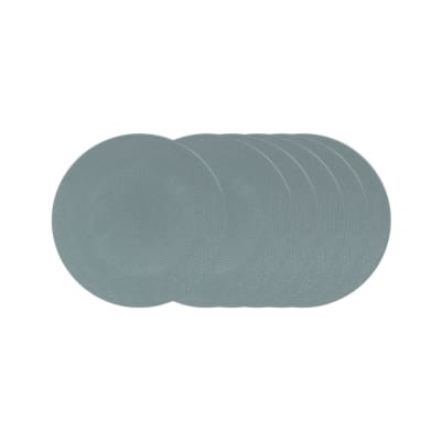 Lot de 6 assiettes à dessert bleues en grès 21 cm