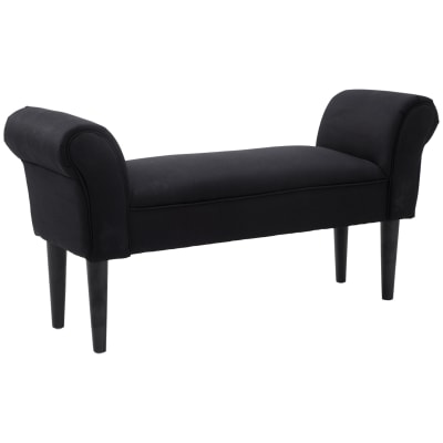 Banc banquette design contemporain accoudoirs courbés noir