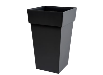 Pot de fleur carré 39x39x65 cm en polypropylène anthracite