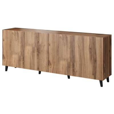Buffet bas 4 portes effet bois 200 cm marron