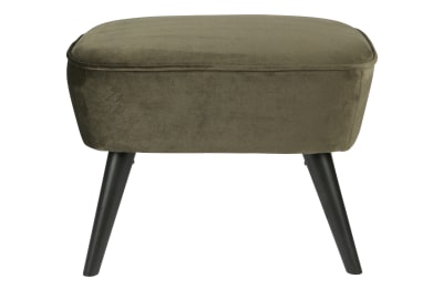 Repose-pieds velours design scandinave olive