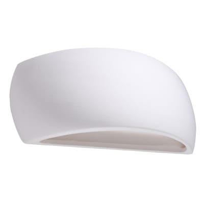 Applique semi-circulaire en céramique, blanc L: 32cm