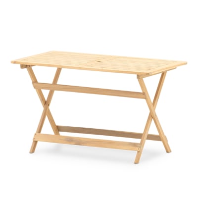 Table à manger pliante de jardin 120x70 cm couleur claire bois