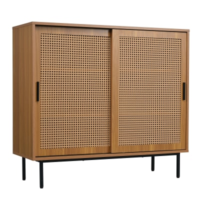 Buffet de cuisine en bois avec portes cannage
