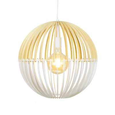 Suspension grand modèle en lamelles de bois naturel et