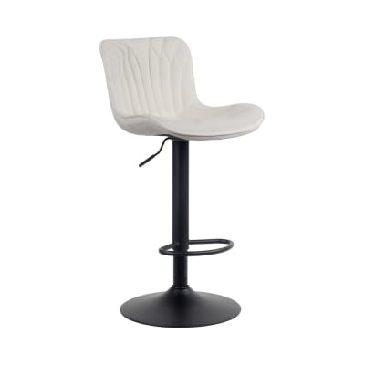 Tabouret de bar ajustable pivotant velours Crème