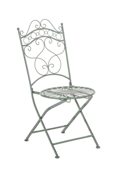 Chaise de jardin pliable en métal Vert antique