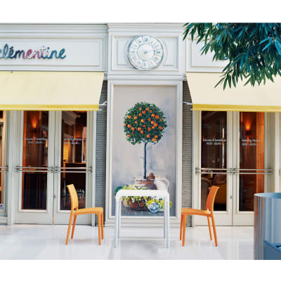 Lot 2 chaises de jardin empilables en kunstharz orange