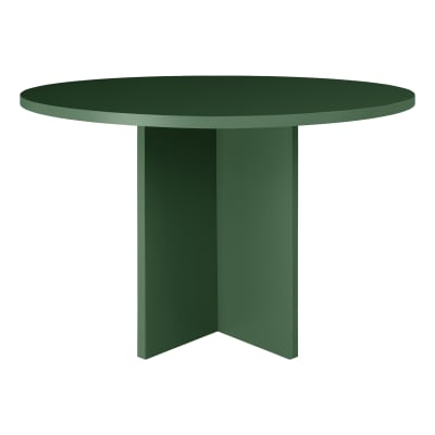 Table à manger ronde en panneau stratifié de 3cm Vert Cèdre 120cm