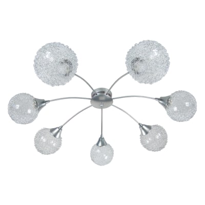 Lustre métal verre decorré 68  cm