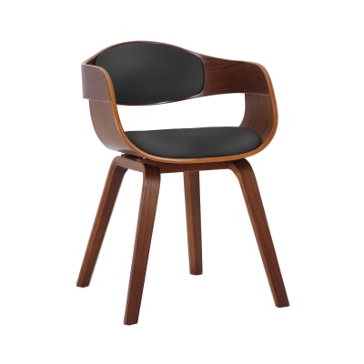 chaise salle à manger en pvc et synthetique Noyer / Noir