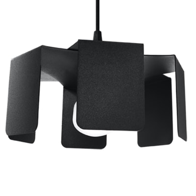 Lampe suspendue acier noir h 110 cm