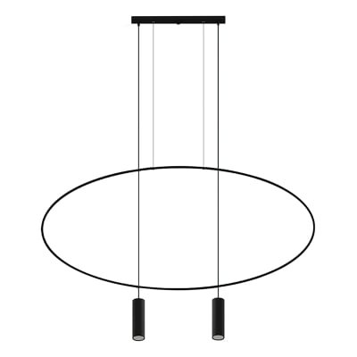 Lampe suspendue acier noir h 170 cm