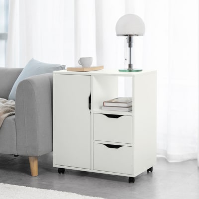 Caisson de bureau compact avec tiroirs et rangements 60x70x35 cm