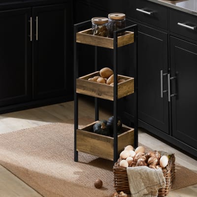 Etagère de stockage avec 3 étagères en métal noir