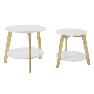 Tables basses gigognes effet bois blanc