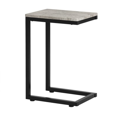 Table d’appoint moderne en panneau de particules et métal gris