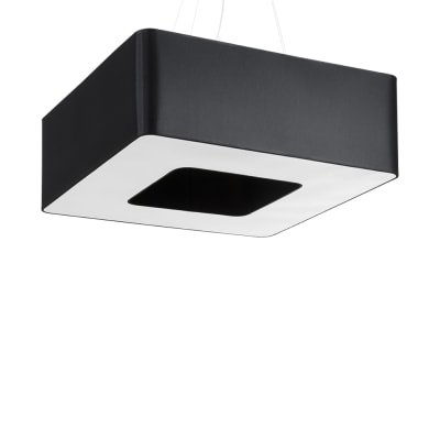 Lustre tissu/pvc/acier noir h 112 cm