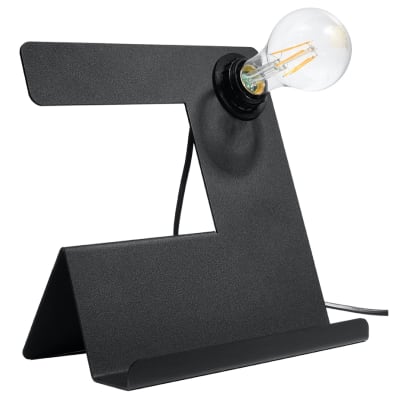 Lampe de bureau acier noir h 24 cm