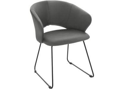 Chaise de salle à manger rembourrée en pu gris
