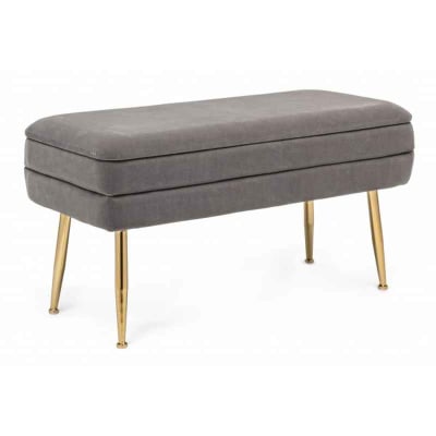 Banc de rangement gris 80X38X42 cm