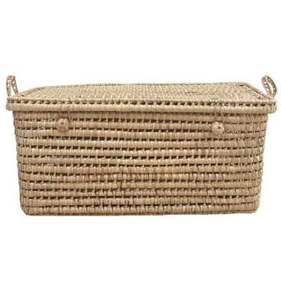 Malle de rangement feuille de palmier osier naturel 40 x 80