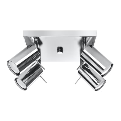 Plafonnier Acier Chrome GU10 4 Ring