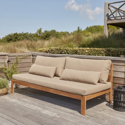 Canapé de jardin en teck massif taupe