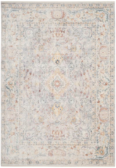 Tapis traditionnel en viscose gris/beige, 122 x 183 cm