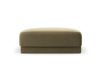 Pouf 1 place en tissu velours vert