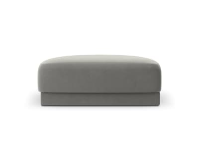 Pouf 1 place en tissu velours gris clair