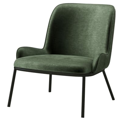 Fauteuil lounge en velours retro sauge