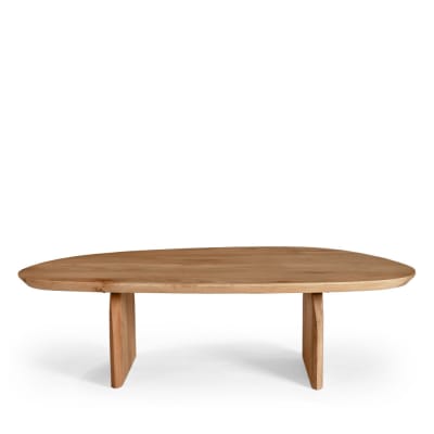 Table basse organique en bois massif d'acacia - bois foncé