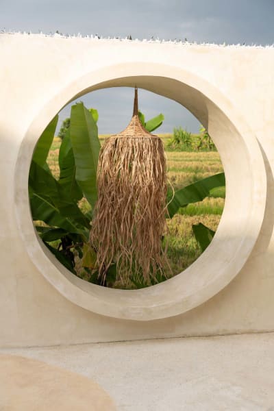 Suspension rotin marron 40x40x150cm
