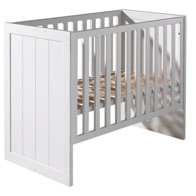 Vipack erik lit à barreaux 60x120cm pin massif laqué blanc