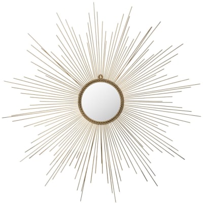 Miroir en fer/verre/bois, or