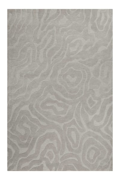 Tapis fait main motif abstrait et relief taupe 70x140