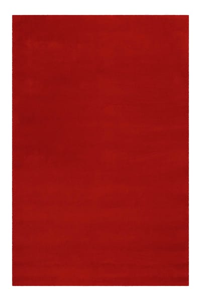 Tapis à poil court pure laine vierge rouge 170x240