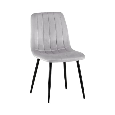 Chaise à manger tapissée en velours Gris