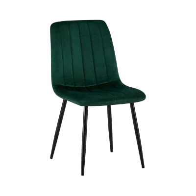 Chaise à manger tapissée en velours Vert