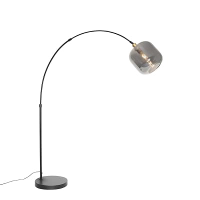 Lampadaire à  arc en verre gris