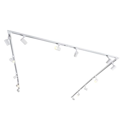 Système rail moderne blanc 14 spots monophasés